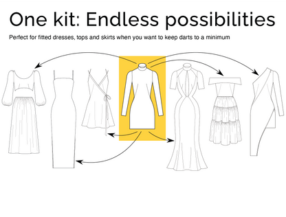 CLIQD One Dart Fitted Dress block design inspiration - patterns you can make with block