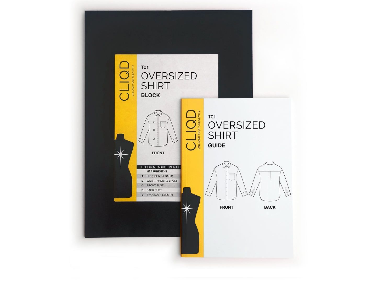 CLIQD Oversized shirt pattern making kit – including professionally-fitted block pattern and guide book