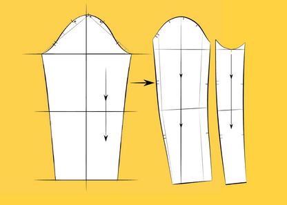Learn how to draft a tailored two piece sleeve pattern — CLIQD pattern drafting course