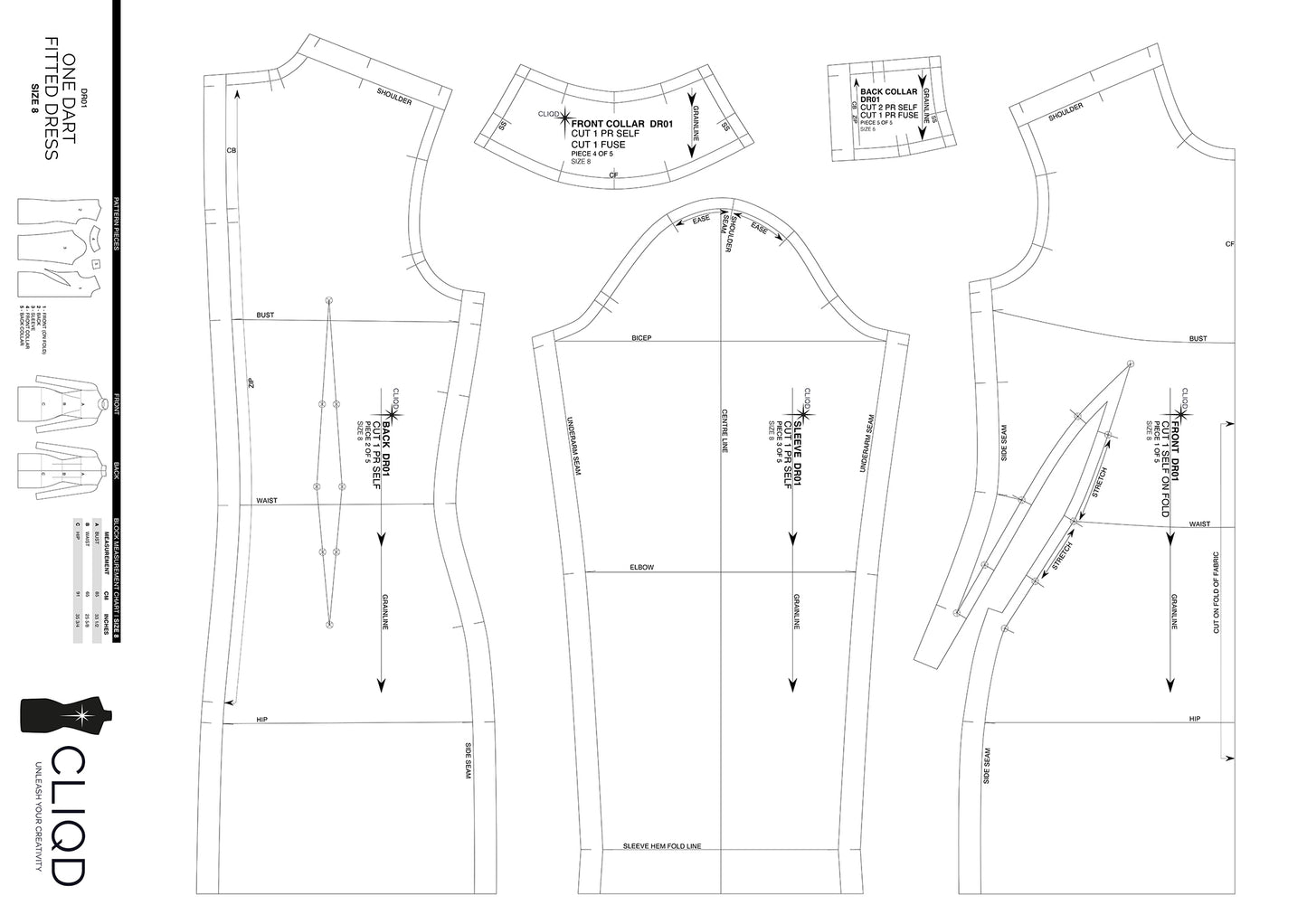 One dart fitted dress