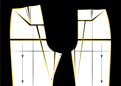 Full tummy and full backside pattern adjustments to front and back pant patterns – professional pant fitting guide